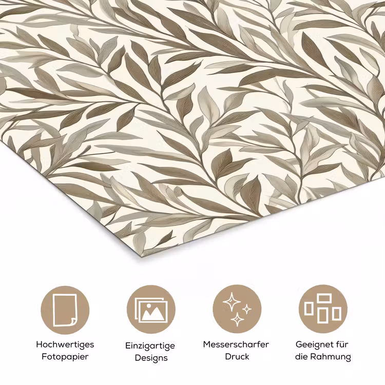 Takken - Botanisch - Taupe poster papier klein 62 -tcloseup_DE