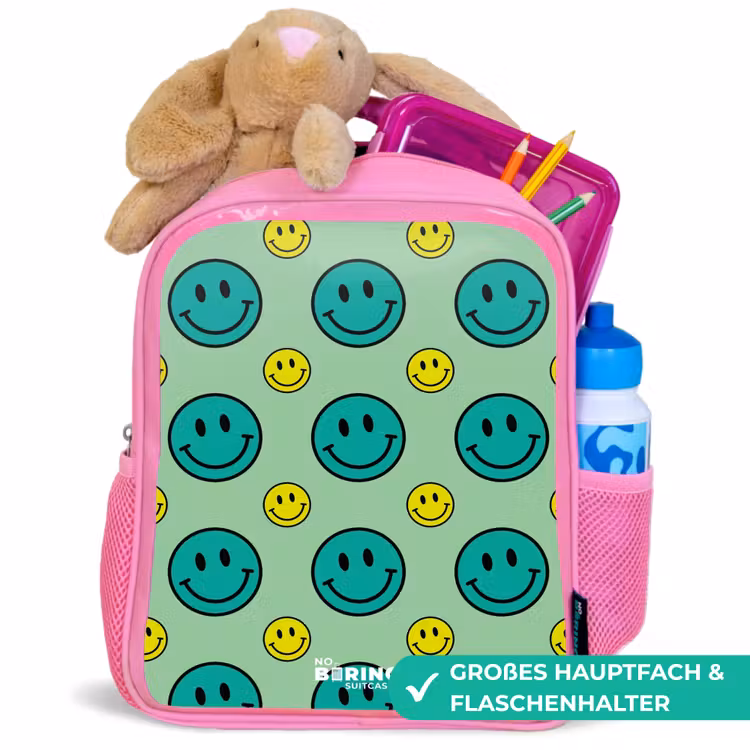 All smiles groen Kinderrugzak - Roze middel -inhoud_DE