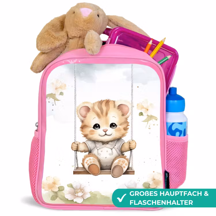 Beer - Baby - Dier - Kinderen Kinderrugzak - Roze middel -inhoud_DE