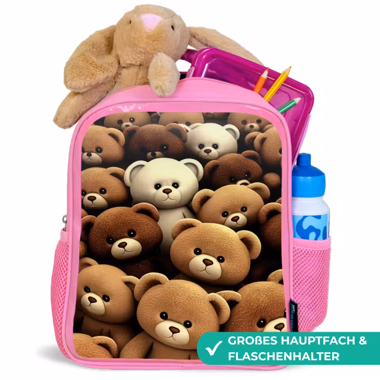 Beregezellig Kinderrugzak - Roze middel -inhoud_DE