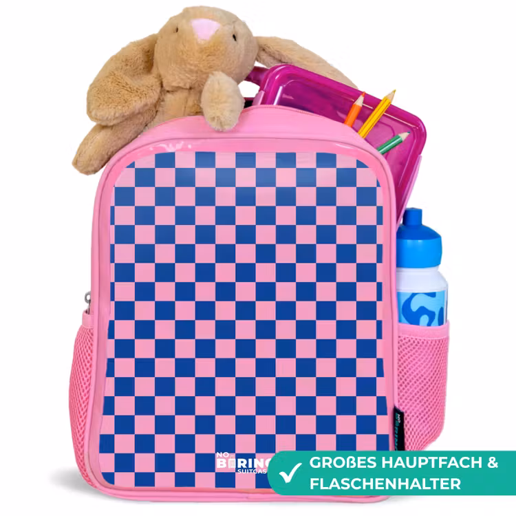 Blokjes - Blauw - Roze Kinderrugzak - Roze middel -inhoud_DE