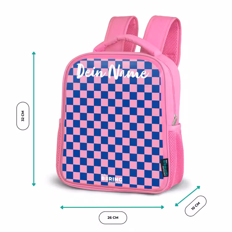 Blokjes - Blauw - Roze Kinderrugzak - Roze middel -productfoto_formaten