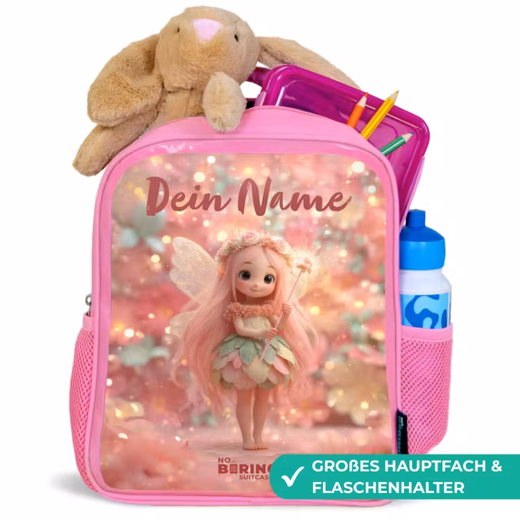 Bloemenfee in roze sprookjeswereld Kinderrugzak - Roze middel -inhoud_DE