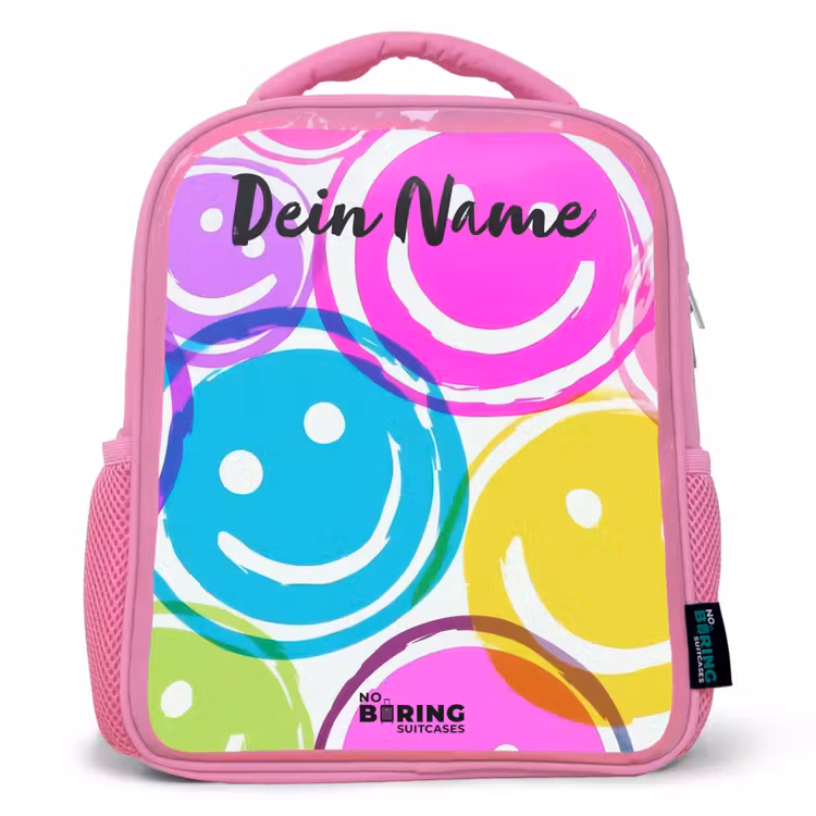 Kleurrijke glimlachexplosie Kinderrugzak - Roze middel -3d