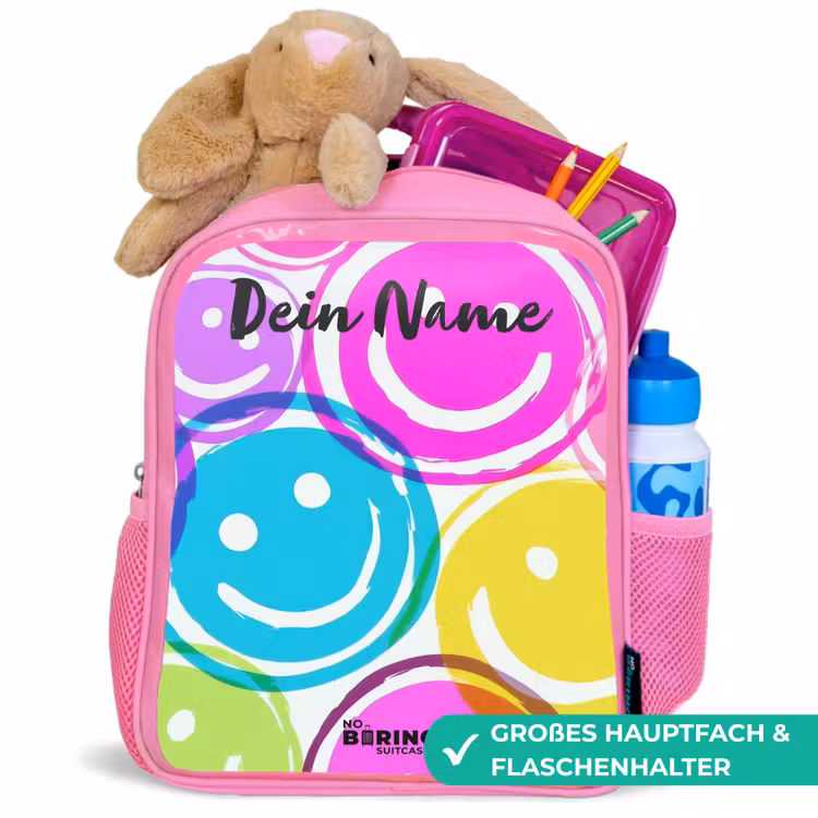 Kleurrijke glimlachexplosie Kinderrugzak - Roze middel -inhoud_DE