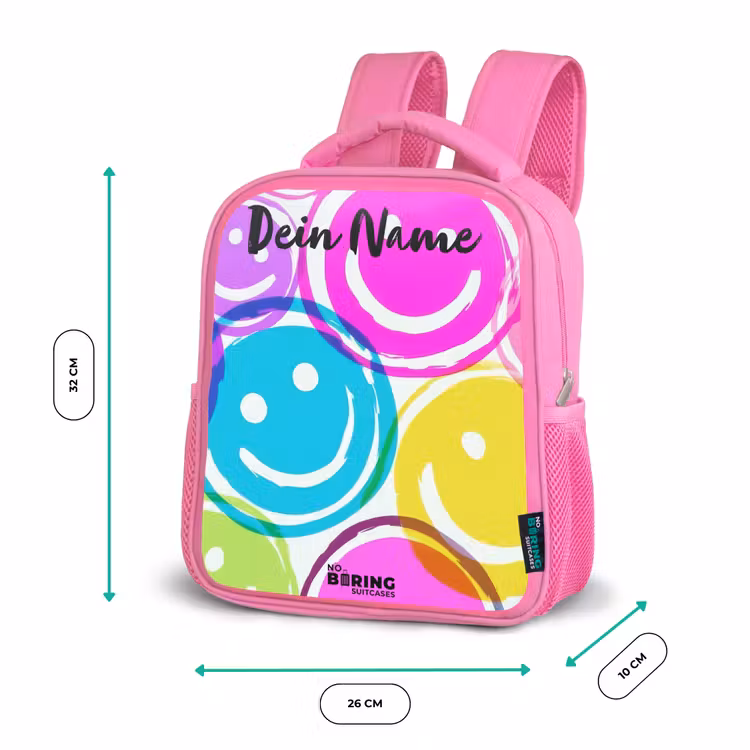 Kleurrijke glimlachexplosie Kinderrugzak - Roze middel -productfoto_formaten