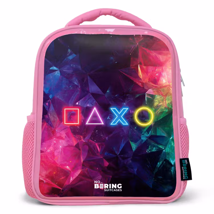 Controller - Symbolen - Neon Kinderrugzak - Roze middel -3d