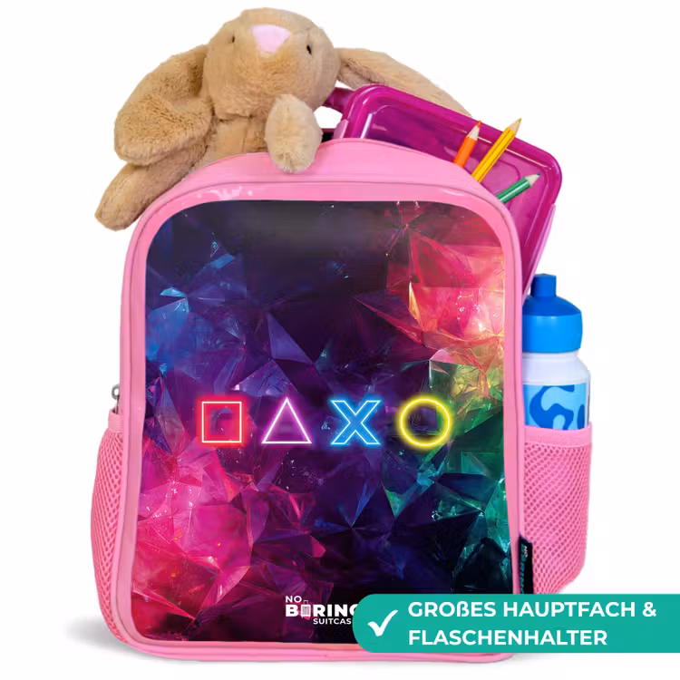 Controller - Symbolen - Neon Kinderrugzak - Roze middel -inhoud_DE