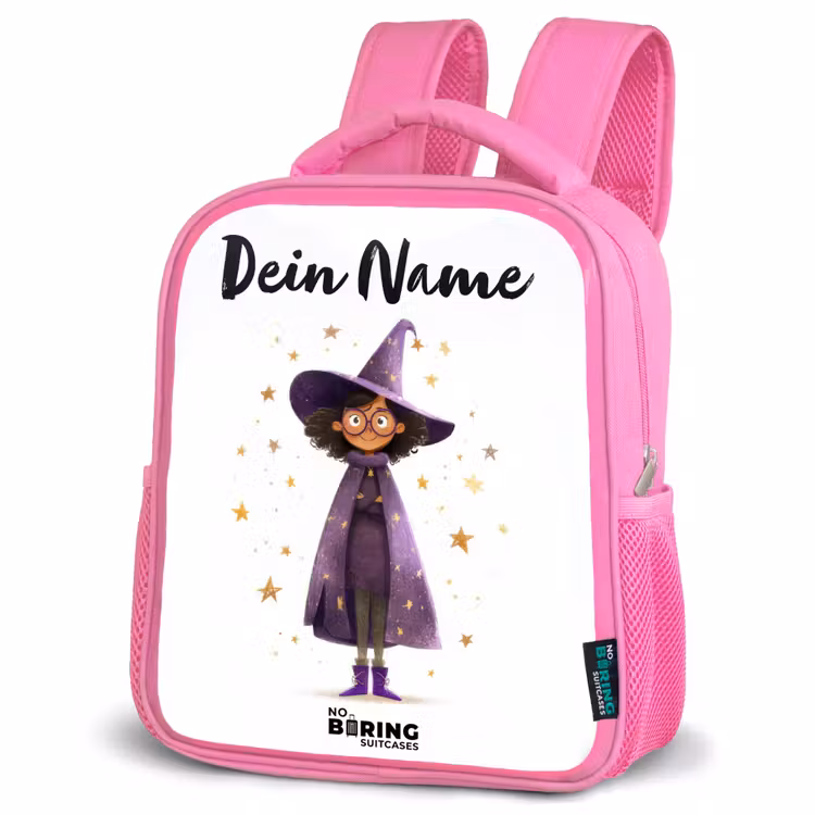 De paarse tovenaarsmantel Kinderrugzak - Roze middel -schuin