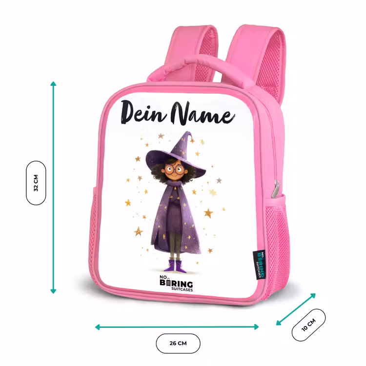 De paarse tovenaarsmantel Kinderrugzak - Roze middel -productfoto_formaten
