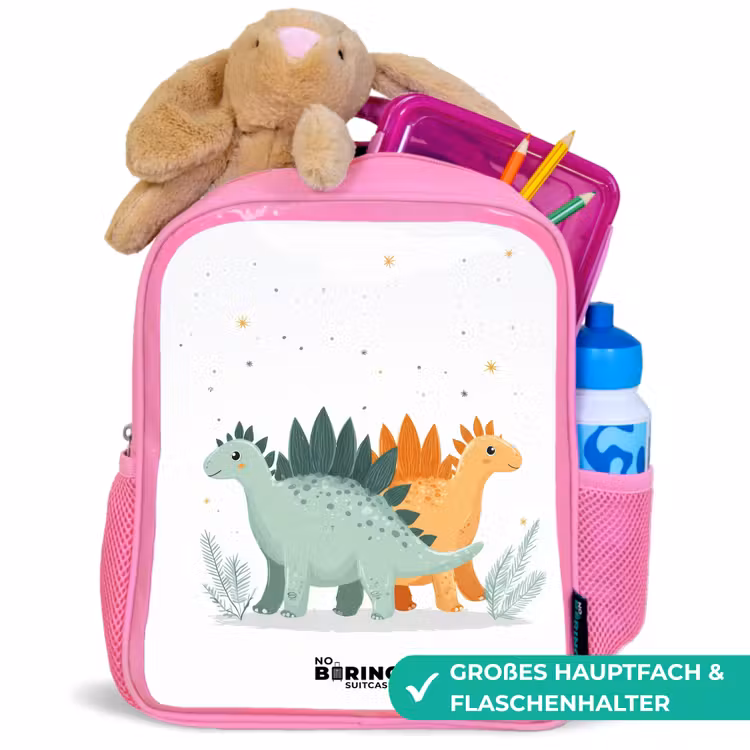 Dinos - Dieren - Sterren Kinderrugzak - Roze middel -inhoud_DE