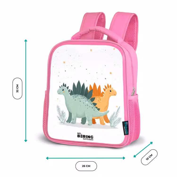 Dinos - Dieren - Sterren Kinderrugzak - Roze middel -productfoto_formaten