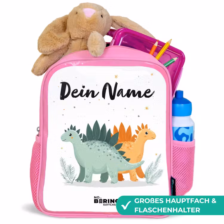 Dinos - Dieren - Sterren Kinderrugzak - Roze middel -inhoud_DE