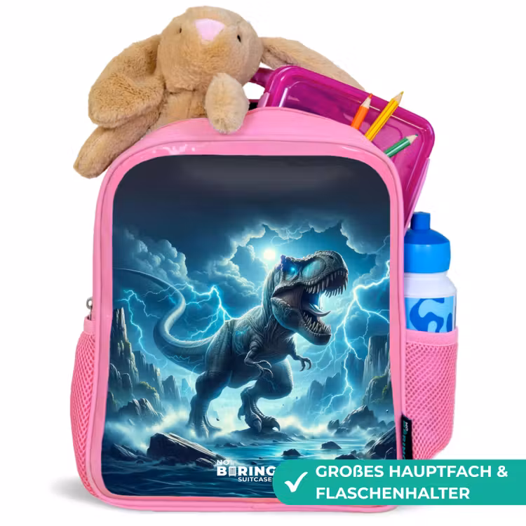 Donderslagdino Kinderrugzak - Roze middel -inhoud_DE