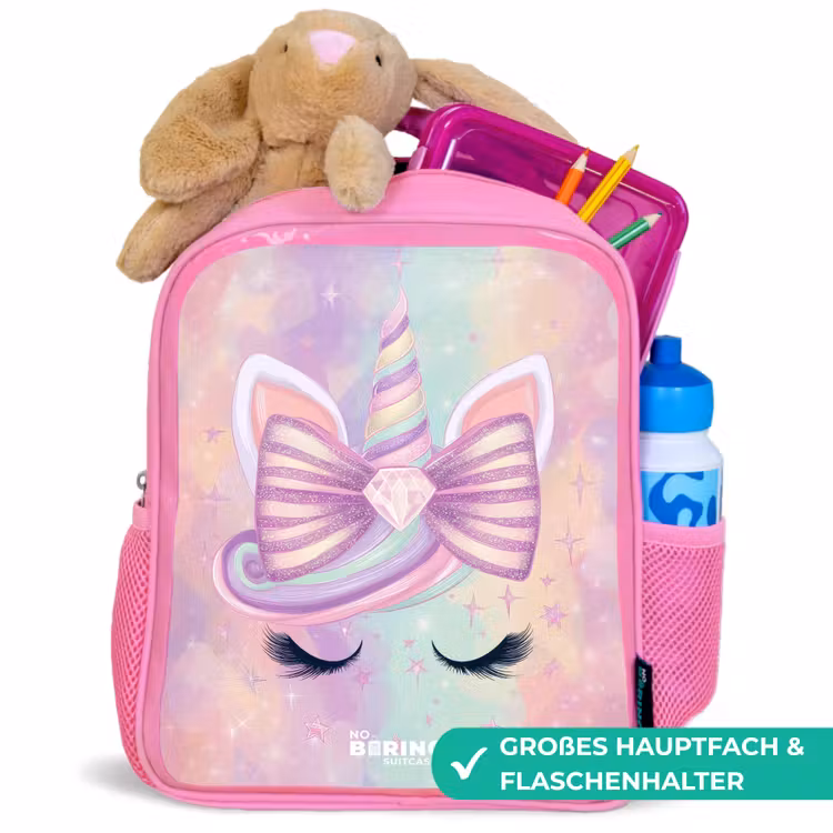 Eenhoorn Kinderrugzak - Roze middel -inhoud_DE