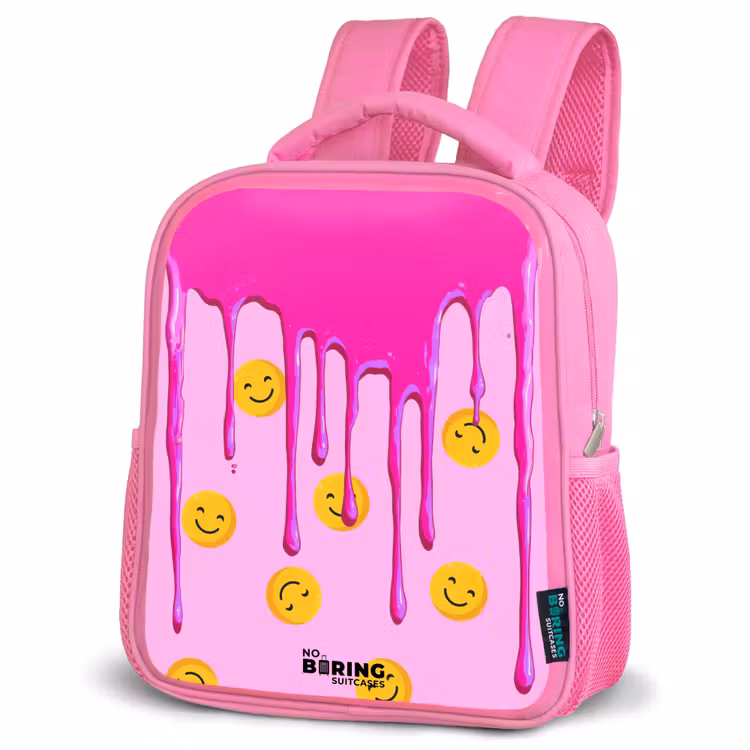 Verf - Smiley - Roze Kinderrugzak - Roze middel -schuin