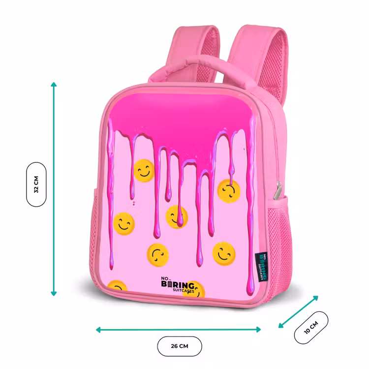 Verf - Smiley - Roze Kinderrugzak - Roze middel -productfoto_formaten