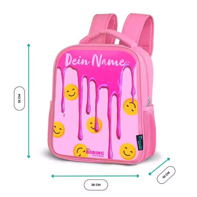 Verf - Smiley - Roze Kinderrugzak - Roze middel -productfoto_formaten