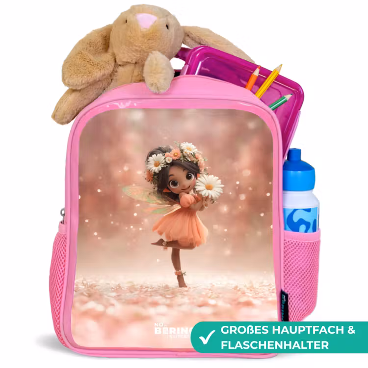 Fee met madeliefjes Kinderrugzak - Roze middel -inhoud_DE