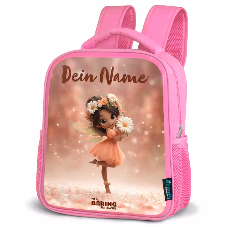 Fee met madeliefjes Kinderrugzak - Roze middel -schuin