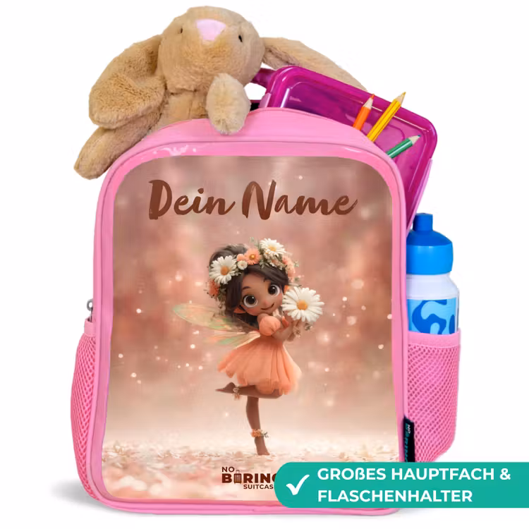 Fee met madeliefjes Kinderrugzak - Roze middel -inhoud_DE