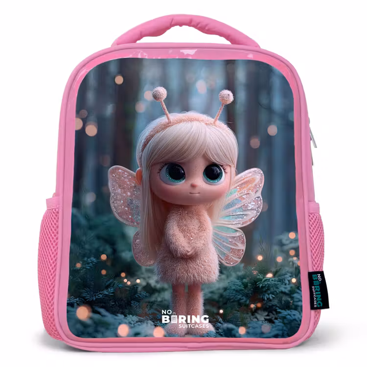Fairy - Bos - Glitters Kinderrugzak - Roze middel -3d
