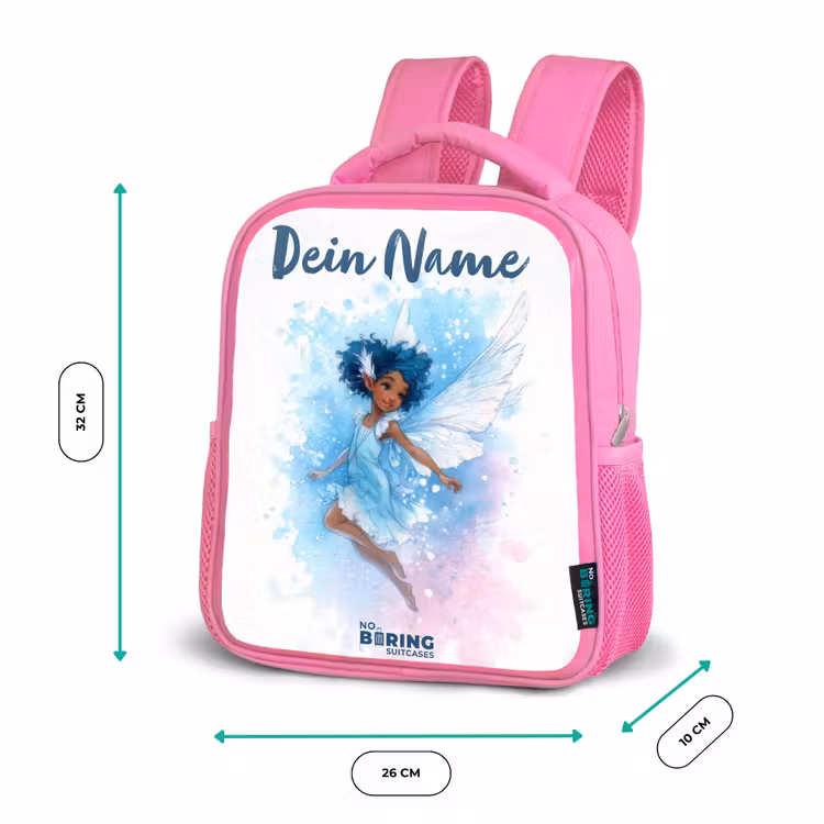 Vliegende fee in blauwe tinten Kinderrugzak - Roze middel -productfoto_formaten