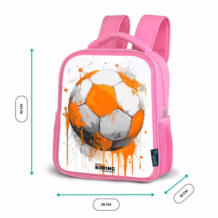 Voetbal - Verf - Oranje Kinderrugzak - Roze middel -productfoto_formaten
