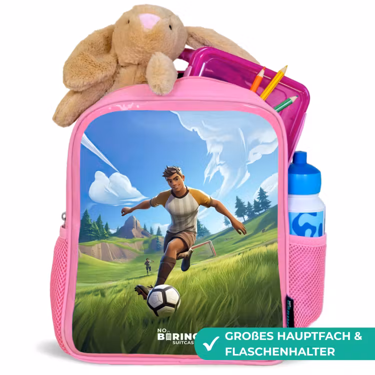 Voetbal - Jongen - Goal - Voetbaltenue Kinderrugzak - Roze middel -inhoud_DE