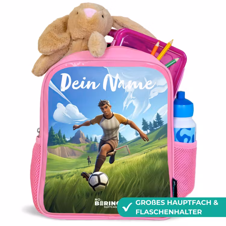 Voetbal - Jongen - Goal - Voetbaltenue Kinderrugzak - Roze middel -inhoud_DE