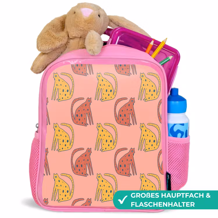 Gestipt - Katten - Zalmroze Kinderrugzak - Roze middel 863 -inhoud_DE
