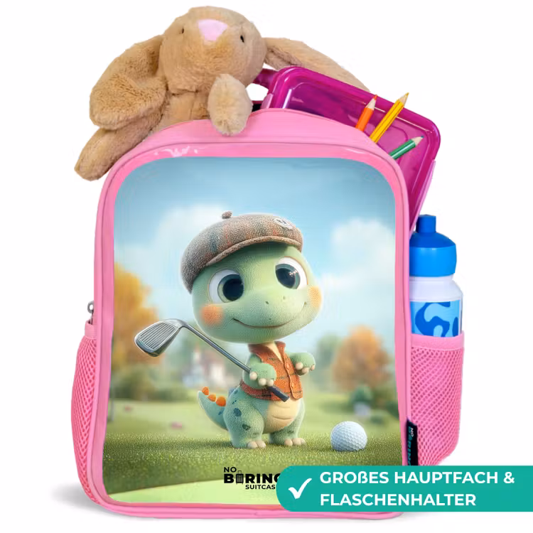Golf - Dino - Groen Kinderrugzak - Roze middel -inhoud_DE