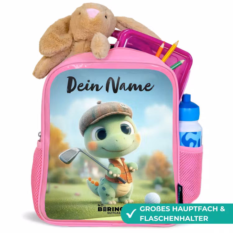 Golf - Dino - Groen Kinderrugzak - Roze middel -inhoud_DE