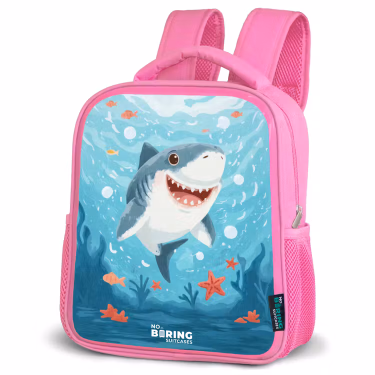 Haai - Water - Zee Kinderrugzak - Roze middel -schuin