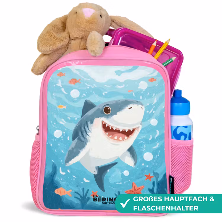 Haai - Water - Zee Kinderrugzak - Roze middel -inhoud_DE