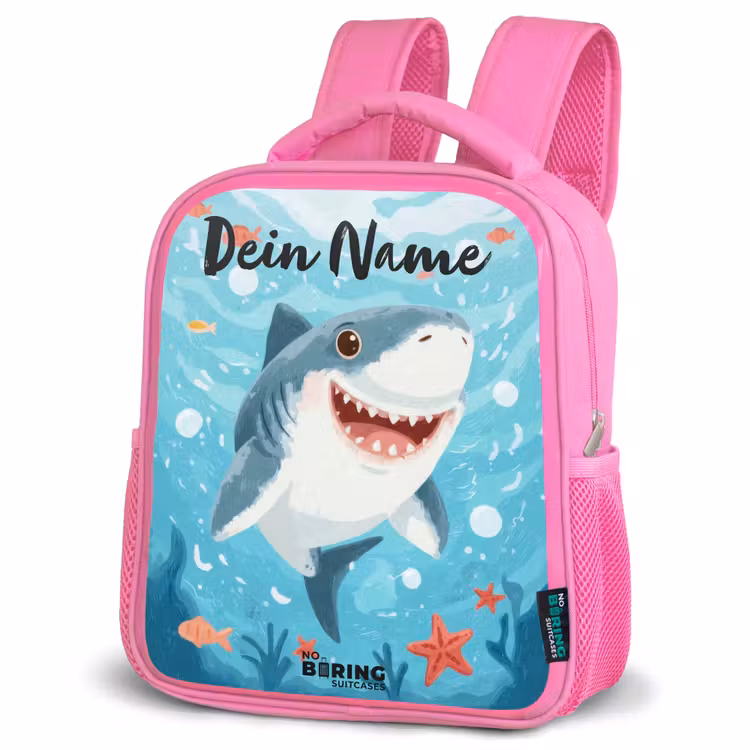 Haai - Water - Zee Kinderrugzak - Roze middel -schuin