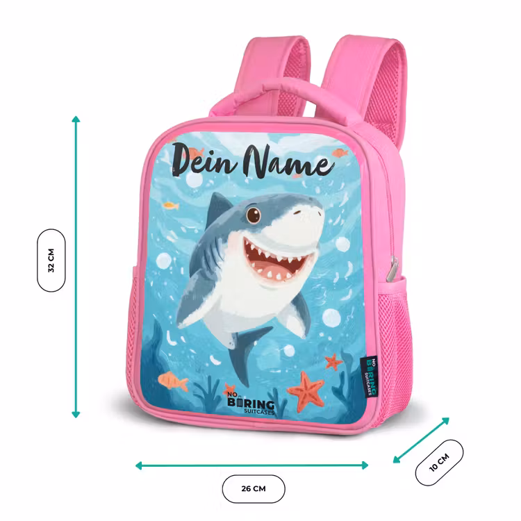 Haai - Water - Zee Kinderrugzak - Roze middel -productfoto_formaten