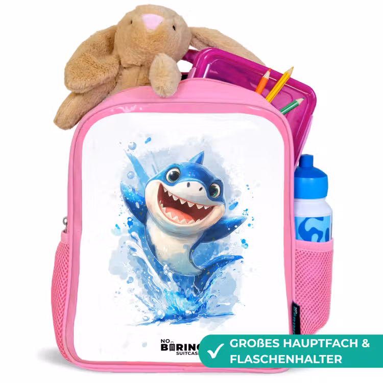 Haai - Tanden - Water Kinderrugzak - Roze middel -inhoud_DE