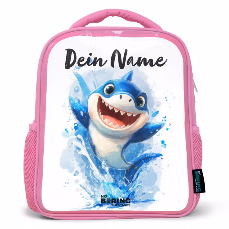 Haai - Tanden - Water Kinderrugzak - Roze middel -3d