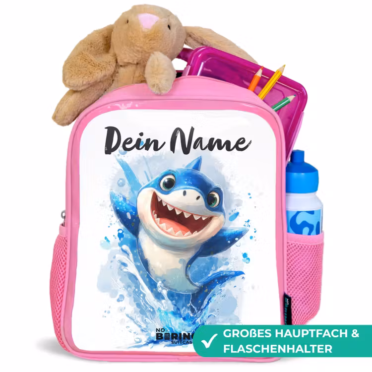 Haai - Tanden - Water Kinderrugzak - Roze middel -inhoud_DE