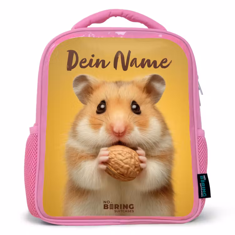 Hamster - Walnoot - Dier Kinderrugzak - Roze middel -3d