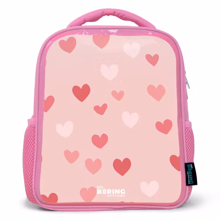 Hartjes Kinderrugzak - Roze middel -3d