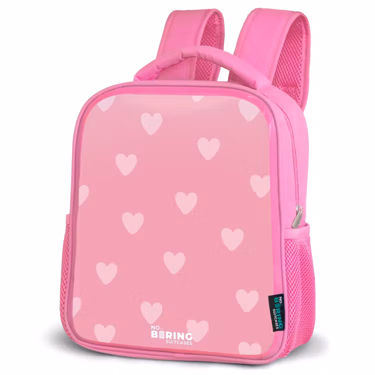 Hartjesritme Kinderrugzak - Roze middel -schuin