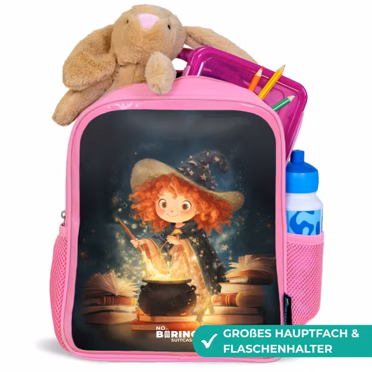 Heks met Sprankelende Toverdrank Kinderrugzak - Roze middel -inhoud_DE