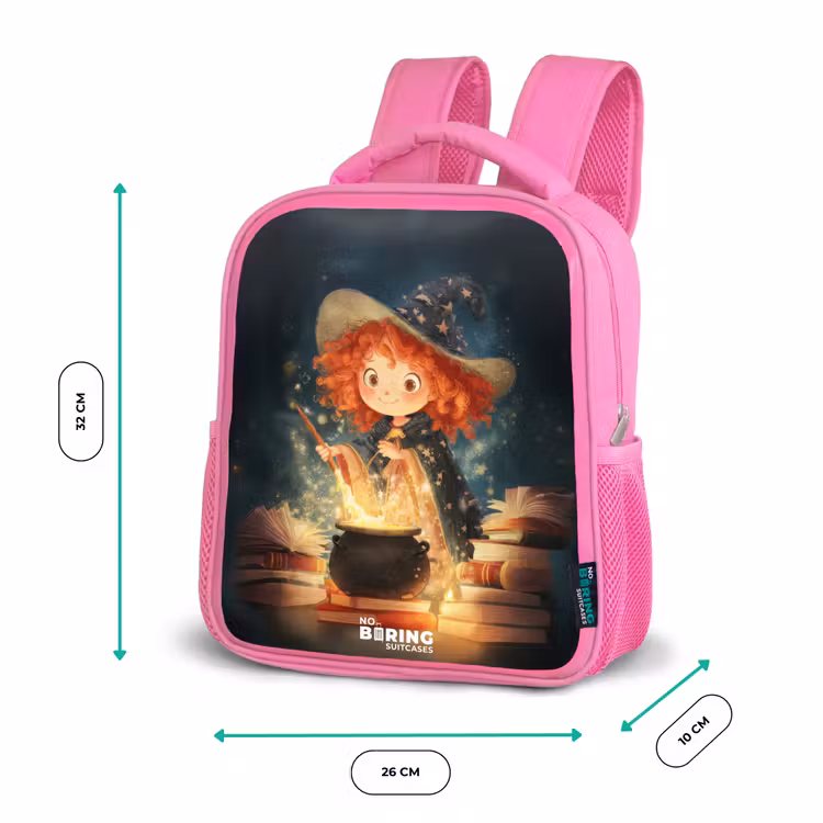 Heks met Sprankelende Toverdrank Kinderrugzak - Roze middel -productfoto_formaten