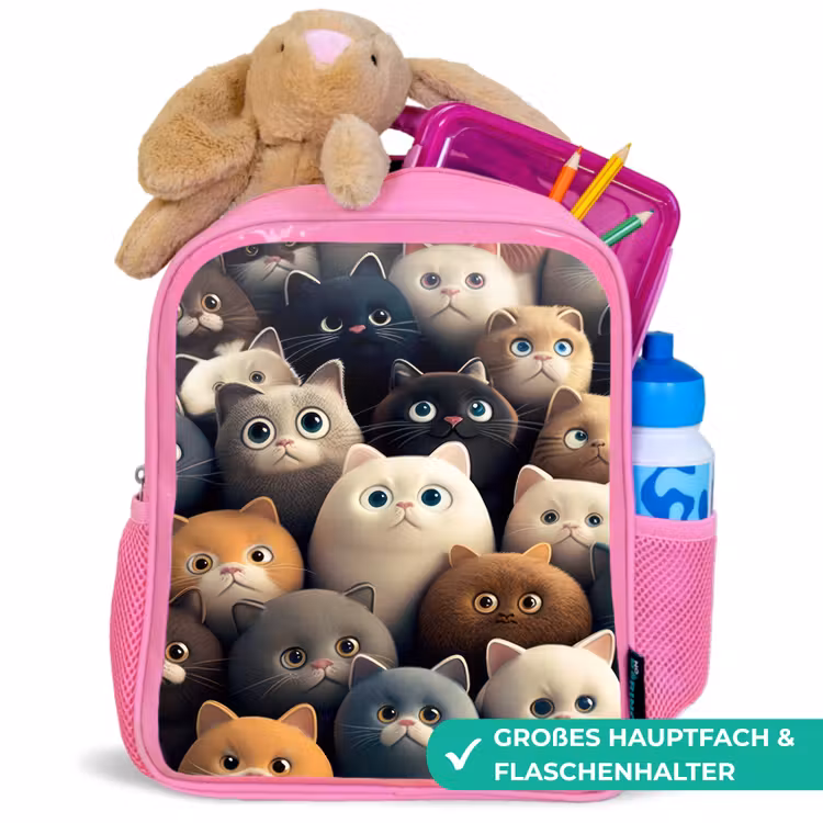 Kattigheid Kinderrugzak - Roze middel -inhoud_DE