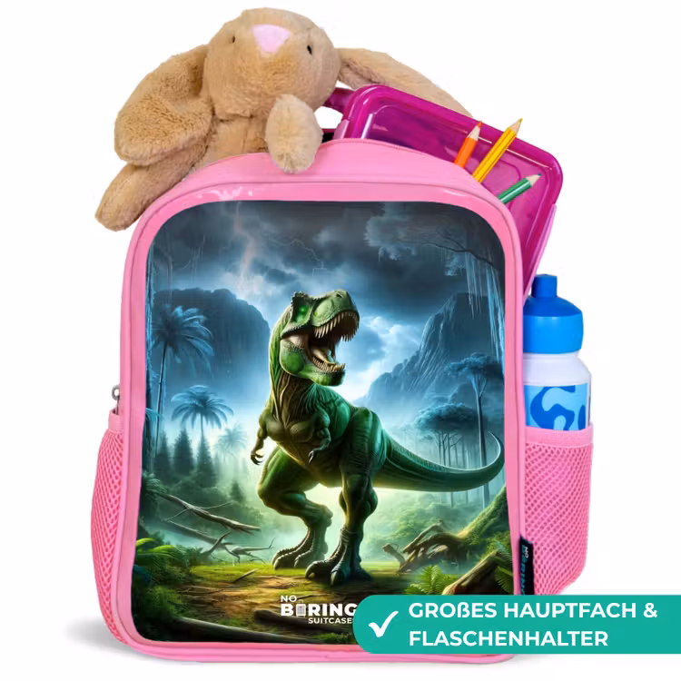 Junglosaurus Kinderrugzak - Roze middel -inhoud_DE