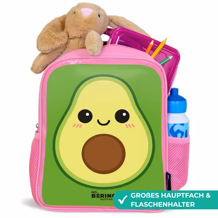 Kawai - Avocado - Groen Kinderrugzak - Roze middel -inhoud_DE