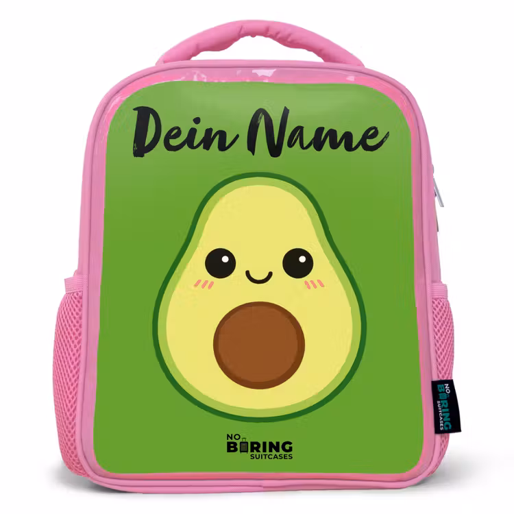 Kawai - Avocado - Groen Kinderrugzak - Roze middel -3d