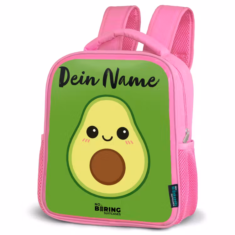 Kawai - Avocado - Groen Kinderrugzak - Roze middel -schuin